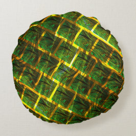 Almofada Redonda Fundo com imagem verde dourada?
