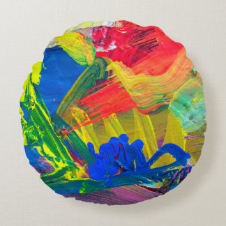 Almofada Redonda fundo de abstrato. Fundo pintado à mão.
