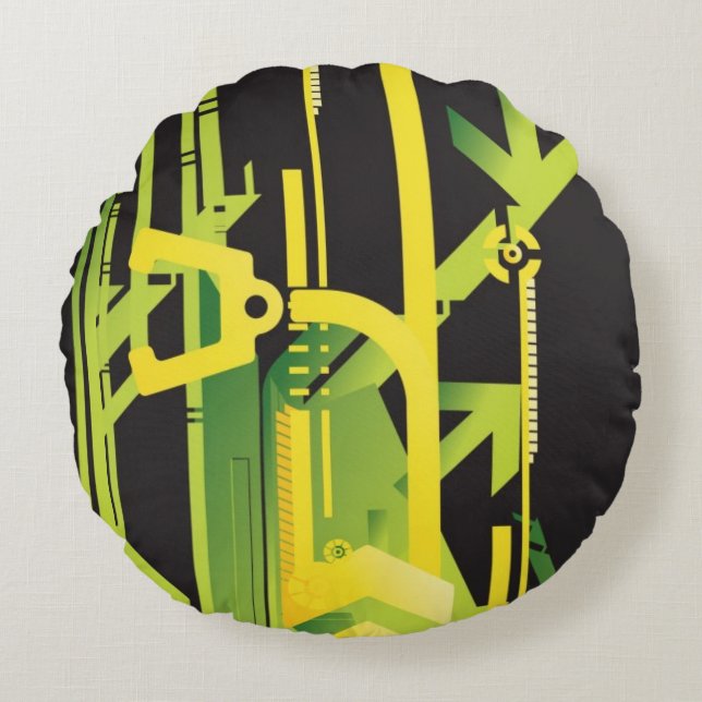 Almofada Redonda Fundo de intervalo mínimo técnico 4 (Frente)