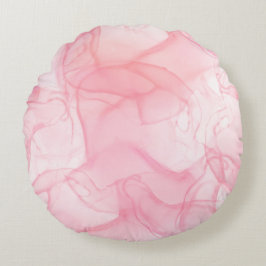 Almofada Redonda Fundo de mármore rosa, fundo de arte fluida