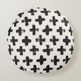 Almofada Redonda Fundo do Abstrato de Vintage com Traços de Pincel