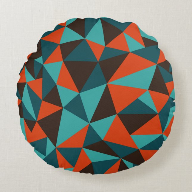 Almofada Redonda Fundo geométrico abstrato - Vintage (Frente)