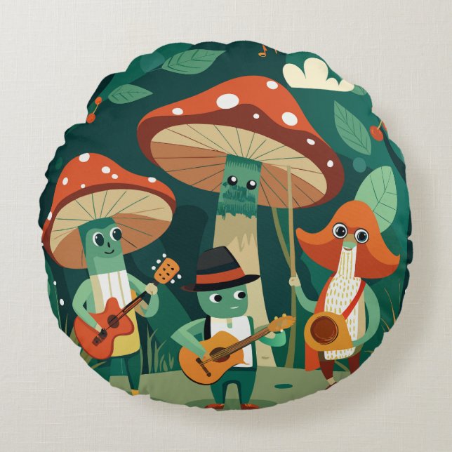 Almofada Redonda Funghi Funk Fest (Frente)