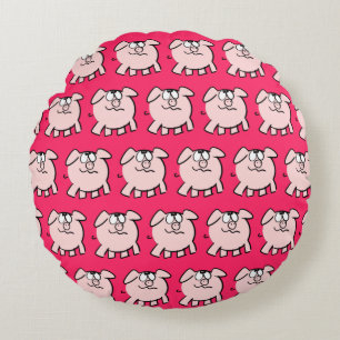 Almofada Redonda Funny 2 Cartoon Pig Escolher Travesseiro Redondo d
