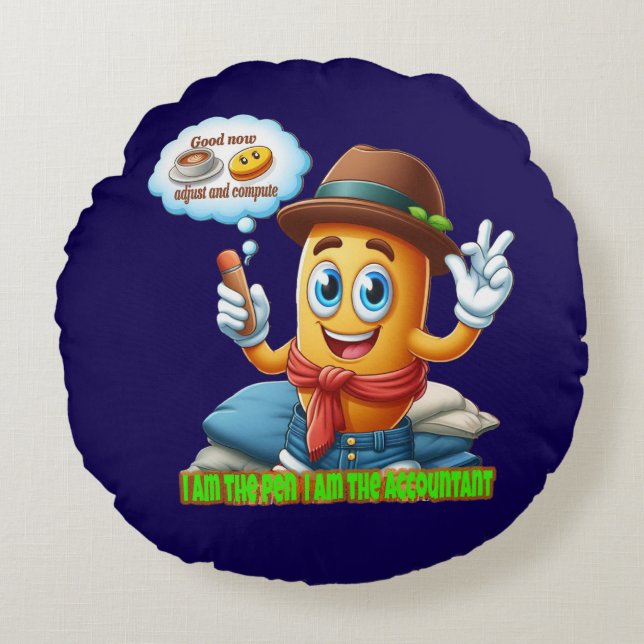 Almofada Redonda Funny Accountant (Frente)