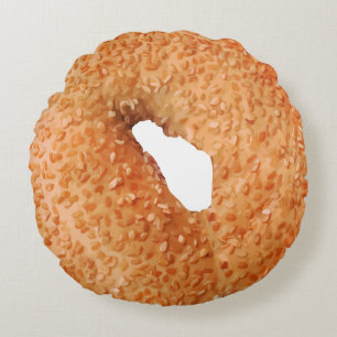 Almofada Redonda Funny Bagel Novelty