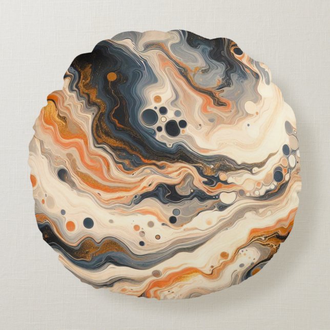 Almofada Redonda Fusão de Fluido: Quando o calor atinge o frio (Frente)