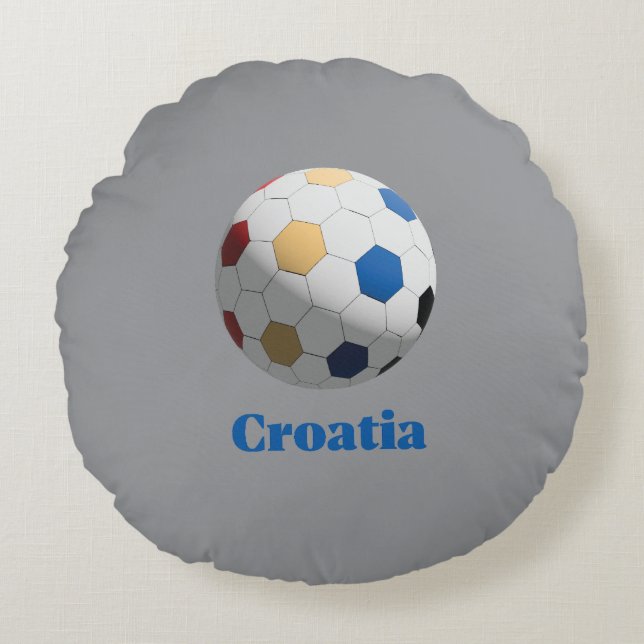 Almofada Redonda Futebol Croata (Frente)
