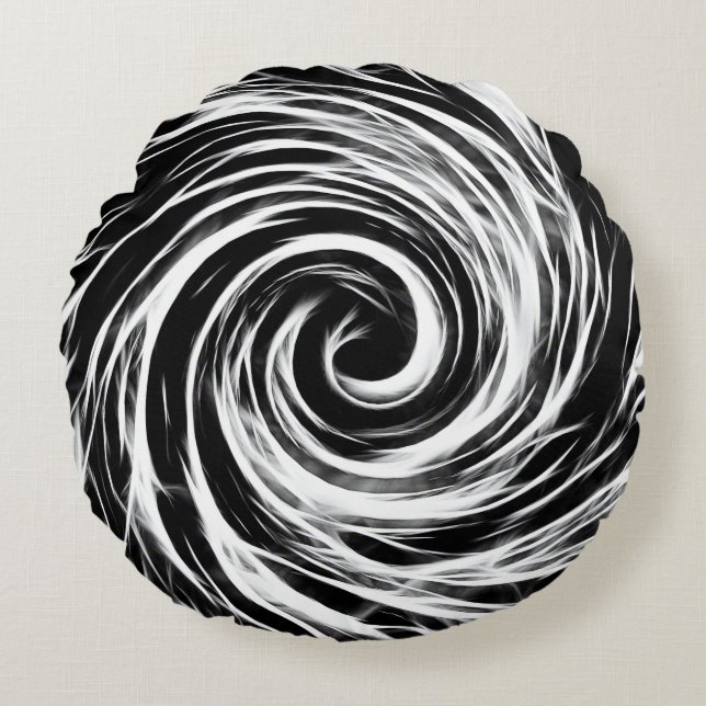 Almofada Redonda Futuro - travesseiro decorativo redondo escovado (Frente)