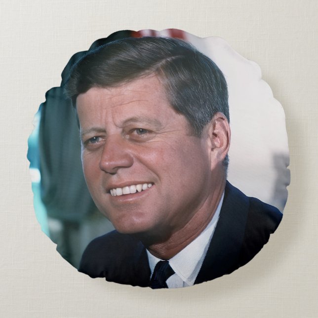 Almofada Redonda Gabinete Oval do Presidente John F. Kennedy (Frente)