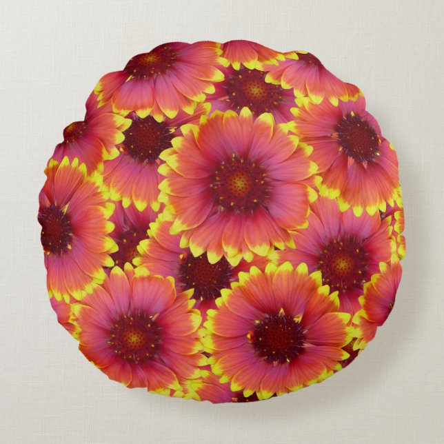 Almofada Redonda Gaillardia - Padrão Sem Costura (Frente)