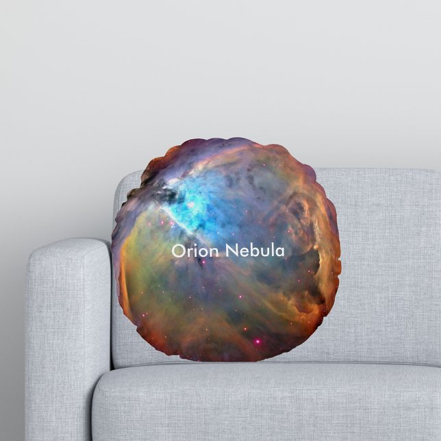 Almofada Redonda Galáxia Espacial Orion Nebula (Orion Nebula Space Galaxy Round Pillow)