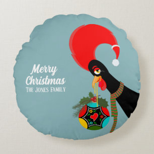 Almofada Redonda Galo Português e bálsamo de Natal Holandês