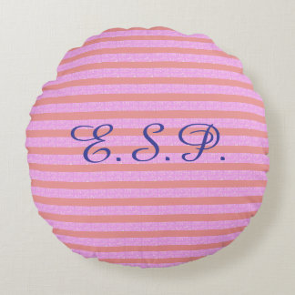 Almofada Redonda Gamas Geométricas Roxas-Luzes