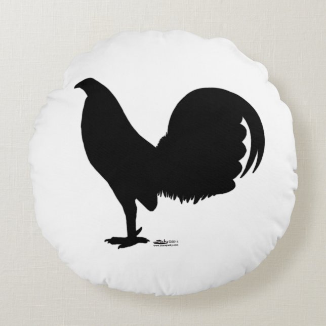 Almofada Redonda Gamecock Rooster Silhouette (Frente)