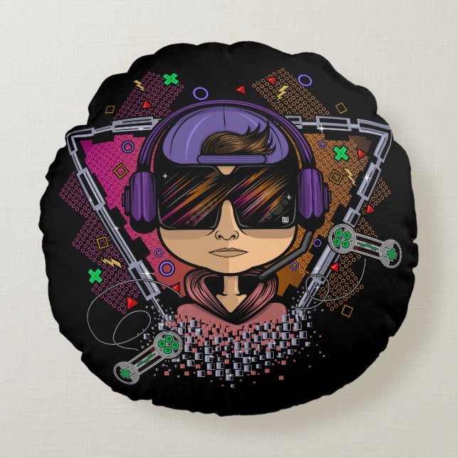 Almofada Redonda Gamer Boy (Frente)