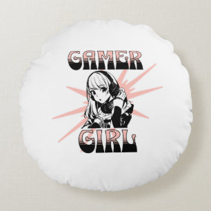 Almofada Redonda Gamer Girl   Jogos