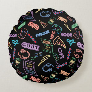 Almofada Redonda Gamer Neon