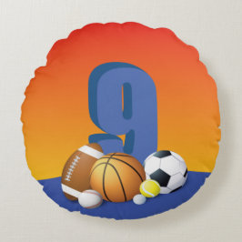 Almofada Redonda Garoto 9º Aniversário de Esportes