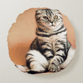Almofada Redonda Gatinho Bonito Desenterrado