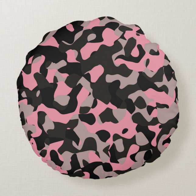 Almofada Redonda Gatinho Camo (Verso)