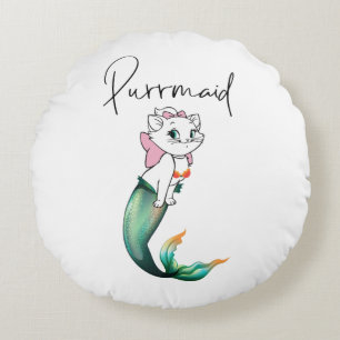Almofada Redonda Gatinho Gato-Purê - Design de Gato-Sereia Divertid