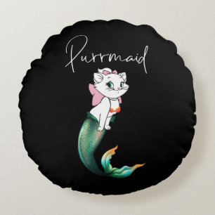 Almofada Redonda Gatinho Gato-Purê - Design de Gato-Sereia Divertid