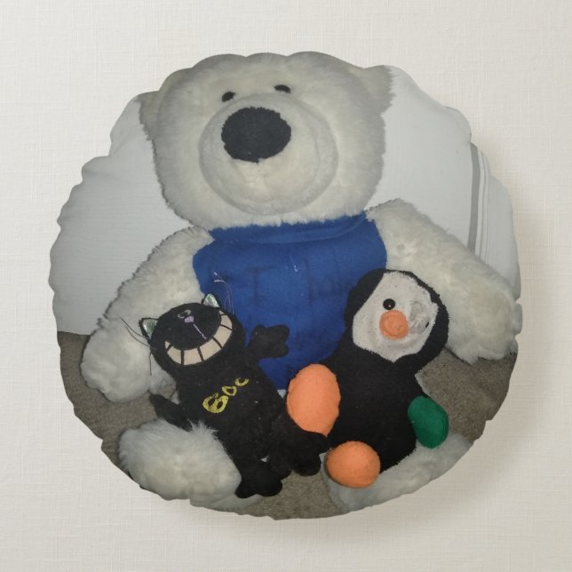 Almofada Redonda Gato, arqueiro, e Polory ideais maus (Frente)