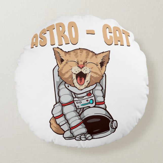 Almofada Redonda Gato Astro (Frente)