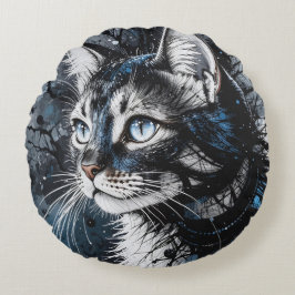 Almofada Redonda Gato Contemporâneo