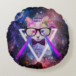Almofada Redonda Gato da galáxia do hipster