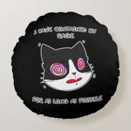 Almofada Redonda Gato De Estilo De Cartoon Com Texto Engraçado