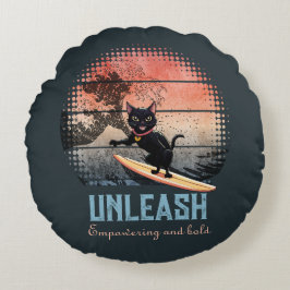 Almofada Redonda Gato de Onda Sunset