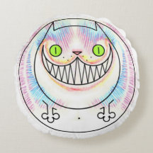 Gato Gordo Gato Cheshire Travesseiro decorativo re