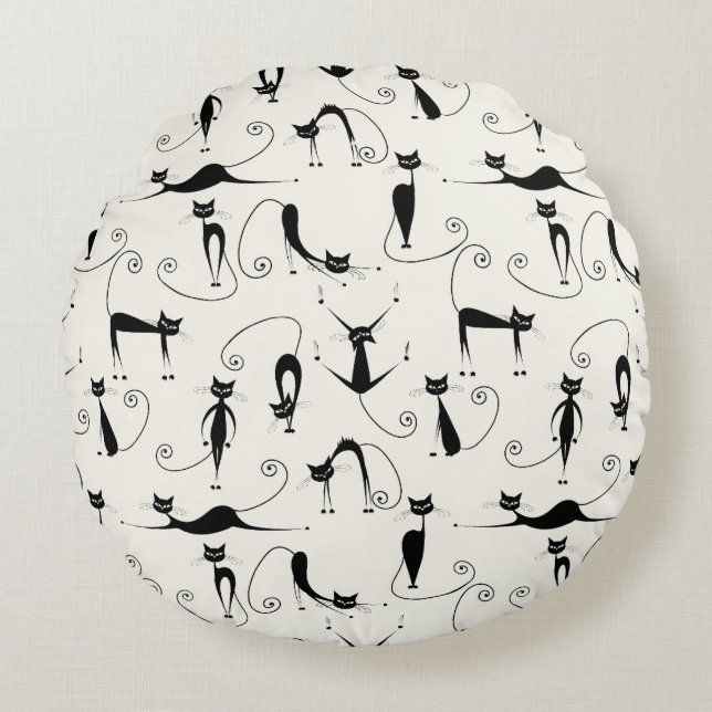 Almofada Redonda Gatos Brancos Brancos Brancos Brancos (Frente)