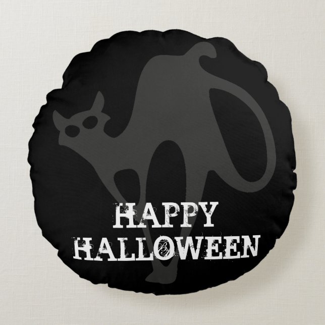Almofada Redonda Gatos Halloween (Frente)