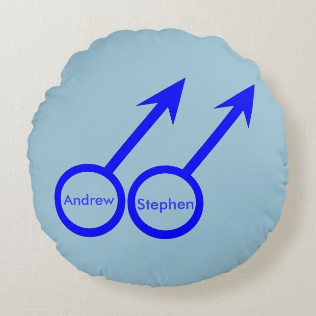 Almofada Redonda Gay Amplia Travesseiro personalizável (Frente)