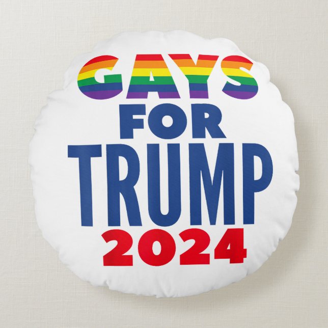 Almofada Redonda Gay Para A Eleição De Trump 2024 (Frente)