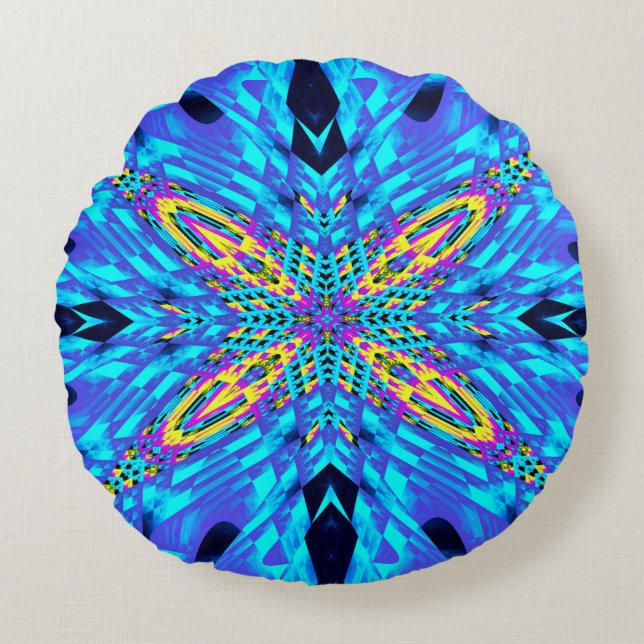 ALMOFADA REDONDA GELO AZUL (Frente)