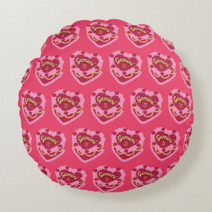 Almofada Redonda Gemini Zodiac Coquette Heart Cake