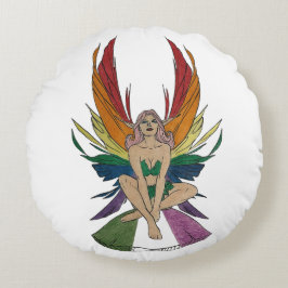 Almofada Redonda Gênero queer Fada