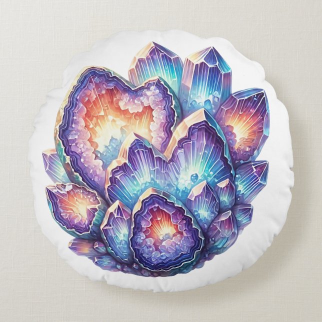 Almofada Redonda Geode Crystal Cluster (Frente)