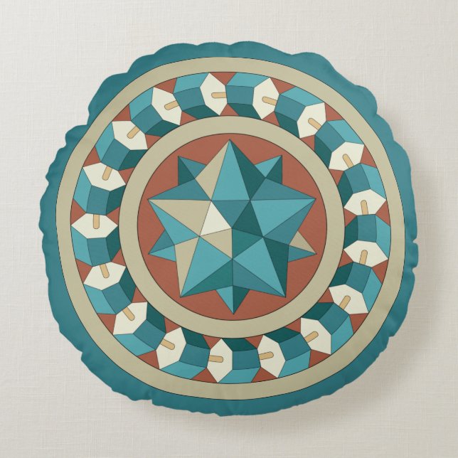 Almofada Redonda Geometria Sagrada (Frente)