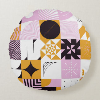 Almofada Redonda Geométrico Escandinavo: Trabalho de arte desenhado