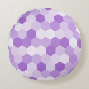 Almofada Redonda Geométrico Hexagonal Branco Puro e Moderno