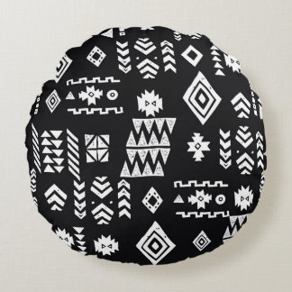 Almofada Redonda Geométrico tribal: fundo sem costura na moda.