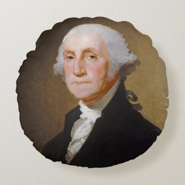 Almofada Redonda George Washington, c.1821 (óleo em canvas) (Frente)
