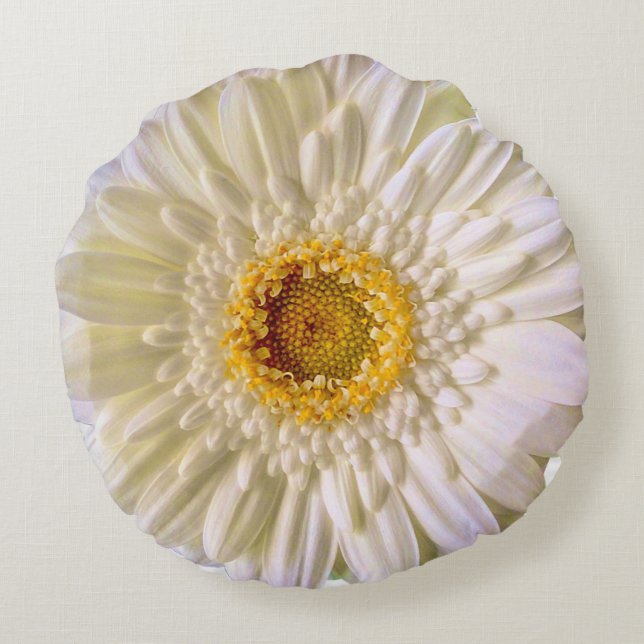 Almofada Redonda Gerbera White (Verso)
