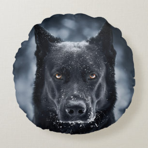 Almofada Redonda German shepherd Preto