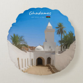 Almofada Redonda Ghadames, Líbia - Mesquita Branca